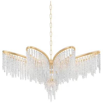Corbett Pandora Gold Leaf 9 Light Chandelier In White