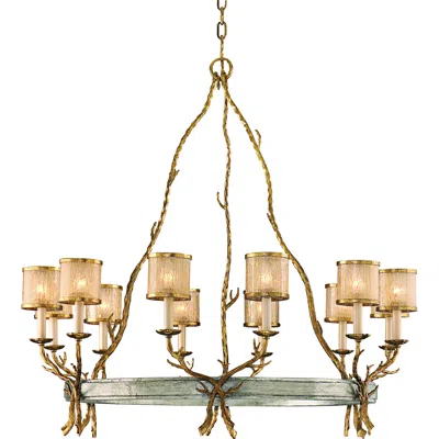 Corbett Parc Royale 41" Wide Gold Ice 12-light Chandelier