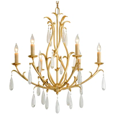 Corbett Prosecco 30" Wide Gold Leaf 6-light Chandelier
