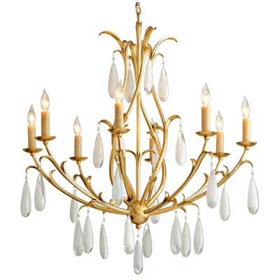 Corbett Prosecco 34 3/4" Wide Gold Leaf 8-light Chandelier
