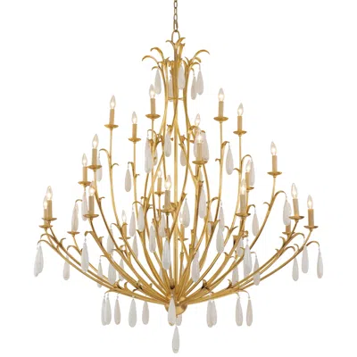 Corbett Prosecco 60" Wide Gold Leaf 24-light Chandelier