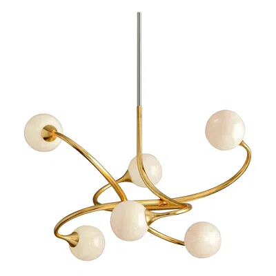 Corbett Signature 29" Wide Gold Leaf 6-light Led Chandelier