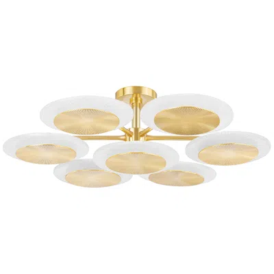 Corbett Topaz 37 3/4" Brass And White Glass Modern Disc Ceiling Light