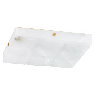 Corbett -standard Gypsum 15 In. Vintage Brass Flush Mount