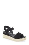 Cordani Arielle Ankle Strap Platform Wedge Sandal In Black Suede