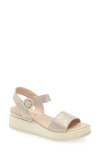 Cordani Arielle Ankle Strap Platform Wedge Sandal In Soft Gold
