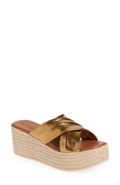 Cordani Bella Espadrille Wedge Sandal In Bronze Leather