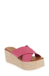 Cordani Bella Espadrille Wedge Sandal In Fuschia Leather