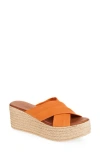 Cordani Bella Espadrille Wedge Sandal In Orange Leather