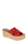 Cordani Bella Espadrille Wedge Sandal In Red Leather