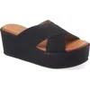Cordani Bella Platform Wedge Slide Sandal In Black Suede