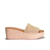 Cordani Bibi Espadrille Wedge Slide Sandal In Sand Arena Suede In Multi