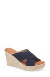 Cordani Braylin Espadrille Wedge Sandal In Blue Suede