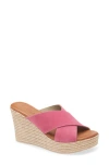 Cordani Braylin Espadrille Wedge Sandal In Fuchsia Suede