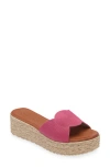 Cordani Britta Espadrille Platform Wedge Slide Sandal In Pink