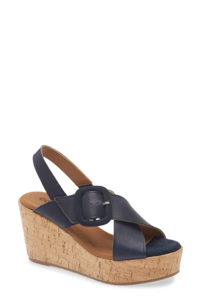 Cordani Dustin Slingback Platform Wedge Sandal In Blue