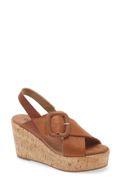 Cordani Dustin Slingback Platform Wedge Sandal In Brown