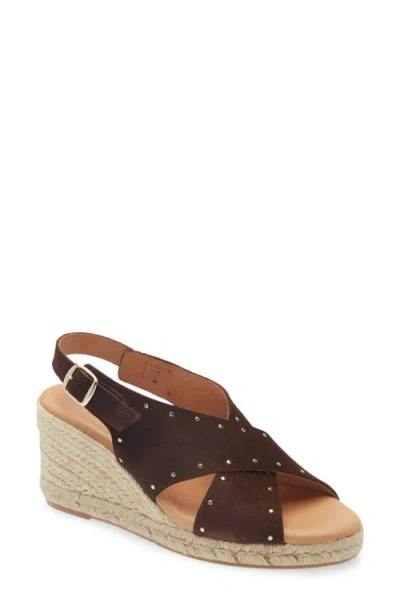 Cordani Eleni Slingback Espadrille Platform Wedge Sandal In Brown