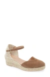 Cordani Elliana Ankle Strap Platform Wedge Espadrille In Fango Suede