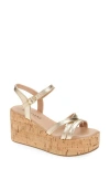 Cordani Jaiden Ankle Strap Platform Wedge Sandal In Platino