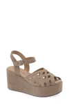 Cordani Jaymie Ankle Strap Peep Toe Platform Wedge Sandal