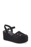 Cordani Jaymie Ankle Strap Peep Toe Platform Wedge Sandal