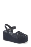 Cordani Jaymie Ankle Strap Peep Toe Platform Wedge Sandal