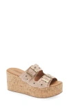 Cordani Jayne Platform Wedge Slide Sandal In Sahara