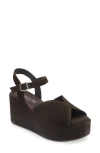 Cordani Jenna Platform Wedge Sandal In Camoscio Cacao