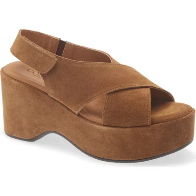 Cordani Jessie Slingback Platform Sandal In Brown