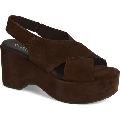 Cordani Jessie Slingback Platform Sandal In Brown