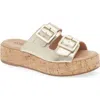 Cordani Karson Platform Slide Sandal In Soft Gold