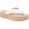 Cordani Kendra Platform Flip Flop In White Leather