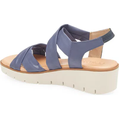 Cordani Margo Wedge Sandal In Blue Leather
