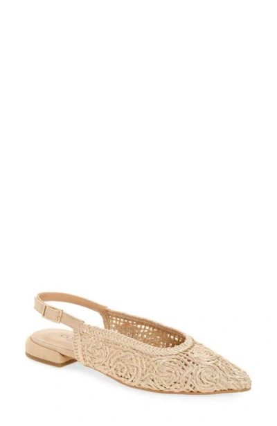 Cordani Nika Slingback Woven Raffia Flat In Neutral