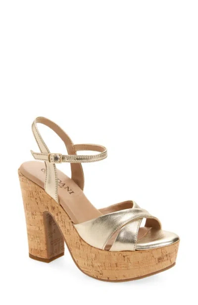 Cordani Rory Ankle Strap Platform Sandal In Gold