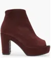 Cordani Tyra Peep Toe Platform Bootie In Bordo Stretch Suede In Multi