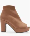Cordani Tyra Peep Toe Platform Bootie In Natural Stretch Suede