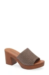 Cordani Waylin Platform Slide Sandal In Cacao Raffia