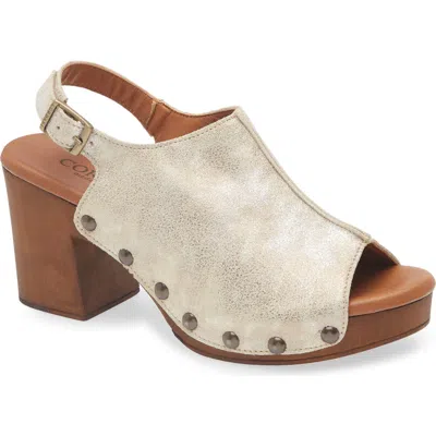 Cordani Winnie Shimmer Slingback Platform Sandal In Brown