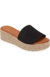 Cordani Bizzy Espadrille Platform Wedge Slide Sandal In Black