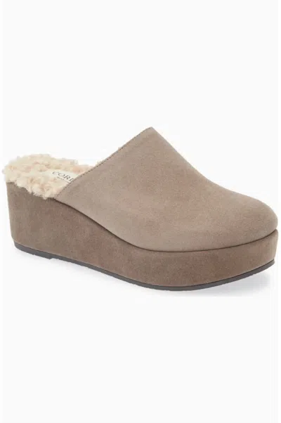 Cordani Women's Camryn Platform Wedge Mule In Porcino Suede In Beige