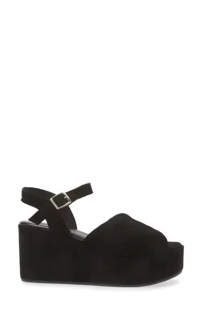Cordani Women's Jenna Platform Wedge Sandal In Crosta Nero Suede In Multi