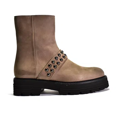 Cordani Women's Paige Moto-inspired Boot In Taupe Nubuck In Multi