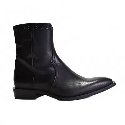 Cordani Women's Piper Western Ankle Boot In Black Leather