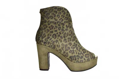 Cordani Women's Tabbi Peep-toe Bootie In Green Cheetah