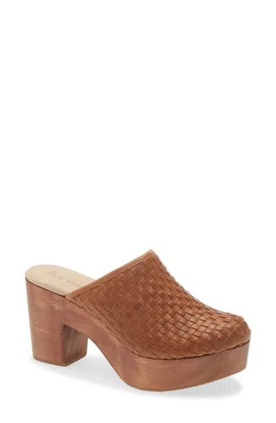 Cordani Woven Leather Platform Clog In Brown