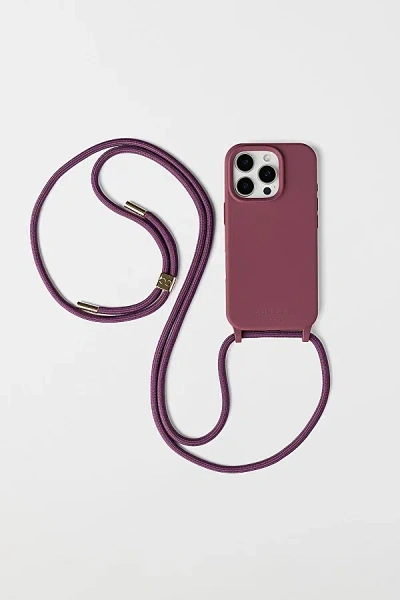Cordée Cases Cairo Iphone Case + Crossbody Strap Set In Burgundy At Urban Outfitters