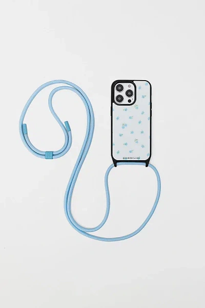 Cordée Cases Cairo Iphone Case + Crossbody Strap Set In Floral Powder Blue At Urban Outfitters