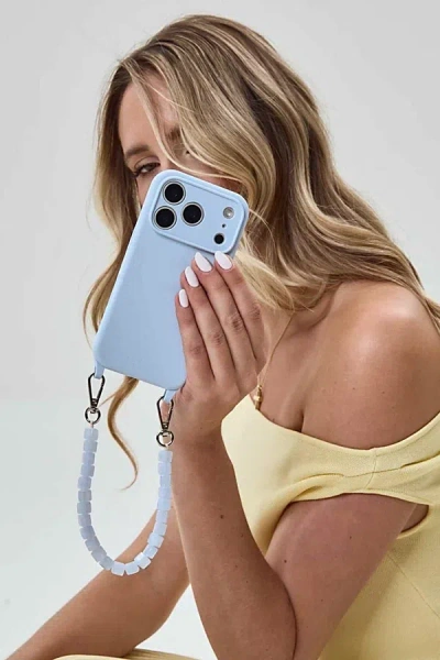 Cordée Cases Elodie Beaded Phone Case And Chain Set In Glacier At Urban Outfitters In Blue